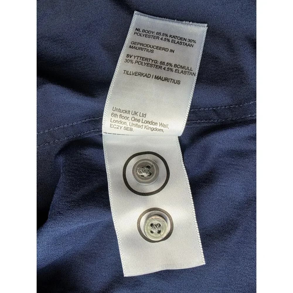 Untuckit For Her Blue Button Down Shirt Size 10